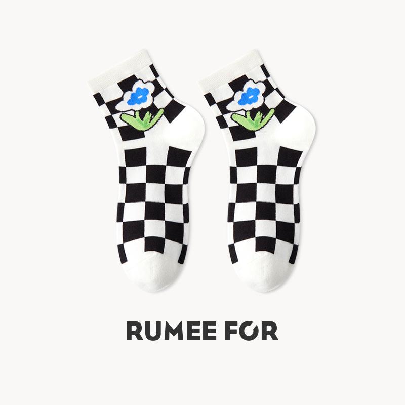Модные женские носки до середины икры Lumi – Милые хлопковые носки с 3D-тюльпанами