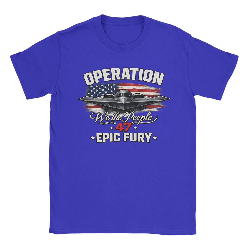 Operation Epic Fury American Flag Graphic Patriotic Jet Fighter TShirts for Unisex Fashion Tees Round Neck Short Sleeve Tops
