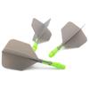 CUESOUL ROST T19 Shaft-Integrated Flight, Big Wing Shape, Two-Tone Color, S, Gray Flight + Light Green Shaft, Set of 3 (CS-AK5711-3S)