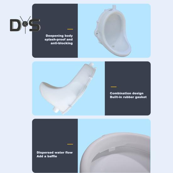 Настенный мужской писсуар со шлангом, брызгозащищенный. Простая установка. Многоразовый писсуар для временной строительной площадки. Безводный писсуар.