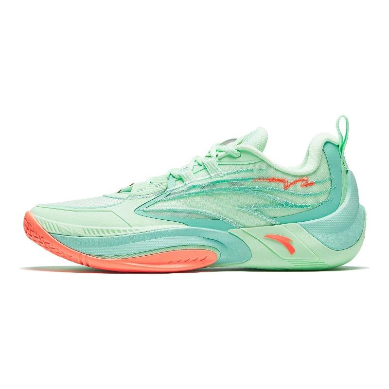 Anta Shunxi 1 V2 Men Low Top Basketball Shoes Green Orange 912431110Q-4