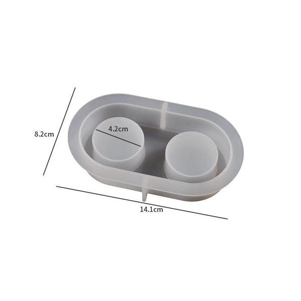 Round Candle Holder Silicone Mold Cement Candlestick Mould DIY Plaster Epoxy Resin Handicraft Molds Home Dinner Decor