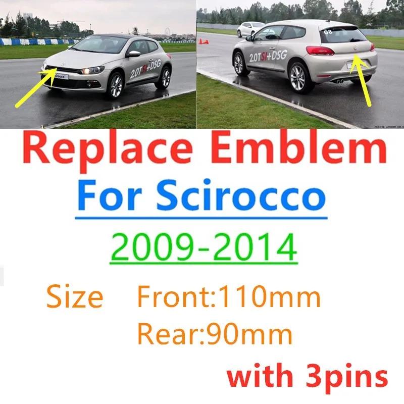 VW Polo Golf 4 5 Valve Stems Caps For VOLKSWAGEN VW 2Pcs Replace Car Front Radiator Grille Emblem 110mm + Rear Trunk Lid Badge 90mm Car Emblem Fo EP1
