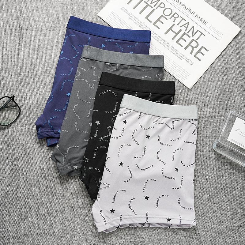 Мужские модные трусы-боксеры с принтом, мягкие, удобные, дышащие, приятные к коже, модное нижнее белье