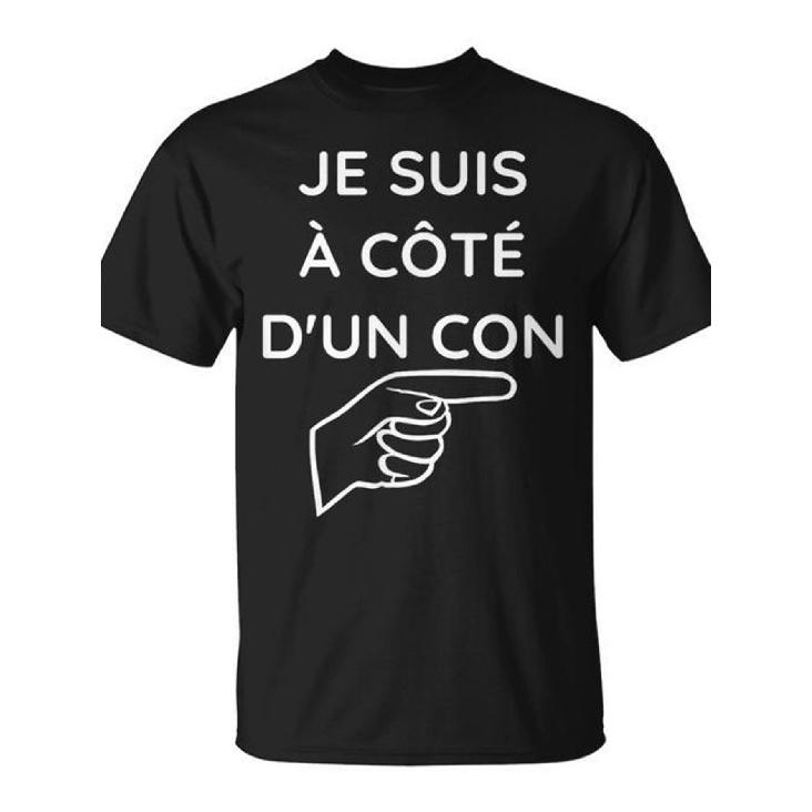 Men's Playing Next to A Jerk Graphic T-Shirt - 100% Cotton Regular Fit Short Sleeve Tee with Bold French Text & Pointing Hand Design - Casual