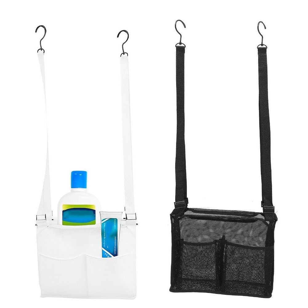 with Hooks Bathroom Hanging Bag Mesh Shower Draining Rack Shower Tools Organizer Home