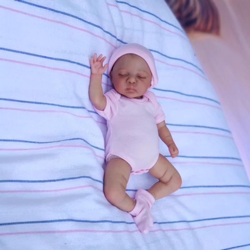Кукла-реборн с тканевым телом Луна высотой 25 см с расписанными вручную волосами, реалистичная кукла-новорожденный для мальчиков и девочек, реалистичная кукла-симулятор, детские игрушки