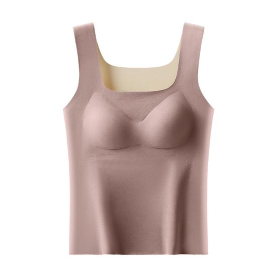 Зимний женский терможилет с нагрудными накладками бесшовный бархатный быстрый температурный замок отопление