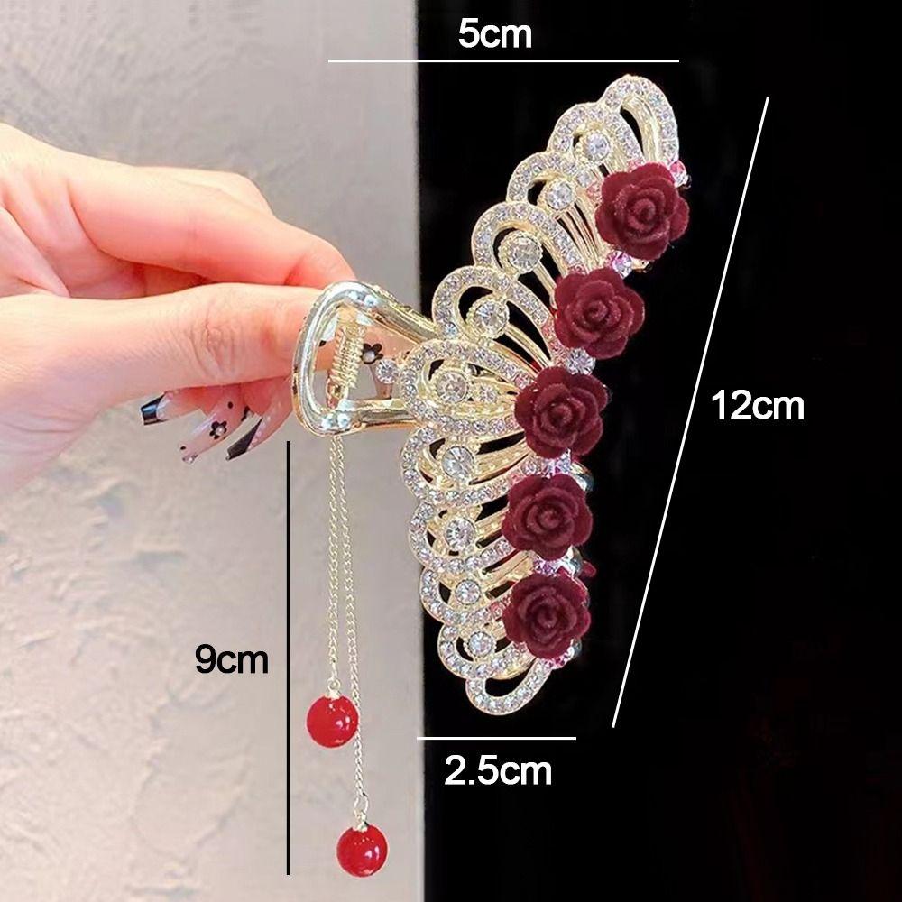 Заколка с кисточкой и букетом ландышей, блестящие цветные заколки для волос со стразами для женщин