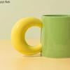 Creative Handle Ceramic Mug High Aesthetic Value Coffee Mug Cute Breakfast Cups Juice Milk Cup Couple Cups Household Water Cup
