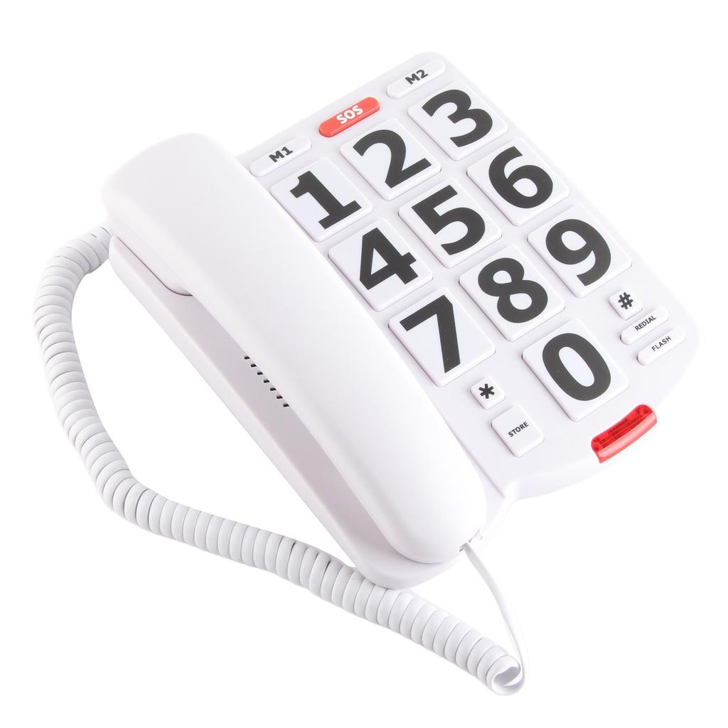 Стационарный телефон для пожилых людей с большими кнопками Проводной телефон для пожилых людей с нарушениями слуха