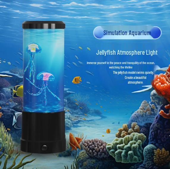 USB светодиодная лампа-медуза: Ночник, меняющий цвет, для атмосферы и бесшумный настольный декор