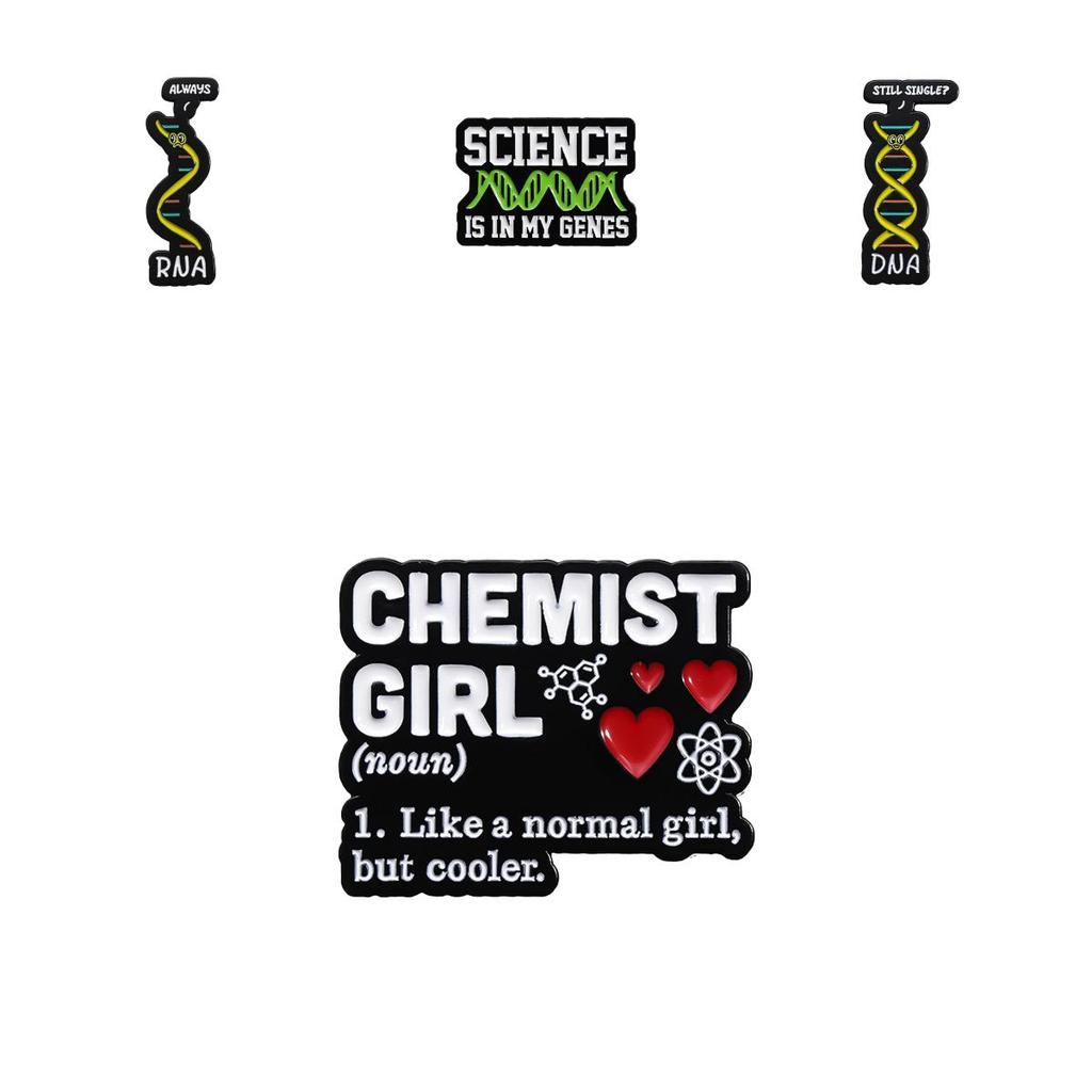 Забавная красочная брошь в виде молекулы, игривый мультяшный значок из сплава для личного стиля