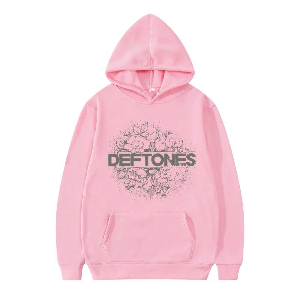 Fashion Punk Metal Rock Band Deftones Hoodie Floral Burst Print Sweatshirt Unisex Women Vintage Casual Pullover Streetwear Couples