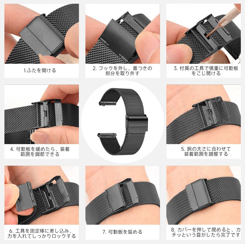 [HVUYAL] Replacement Metal Band for CASIO F-91W Watch, Easy to Install and Remove, Adjustable Length, Rust-Resistant, Unisex, Includes Spring Bars