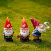 Solar Light Garden Decorations Gnome with Red Hat Christmas Ornaments Dwarf Figure Statue