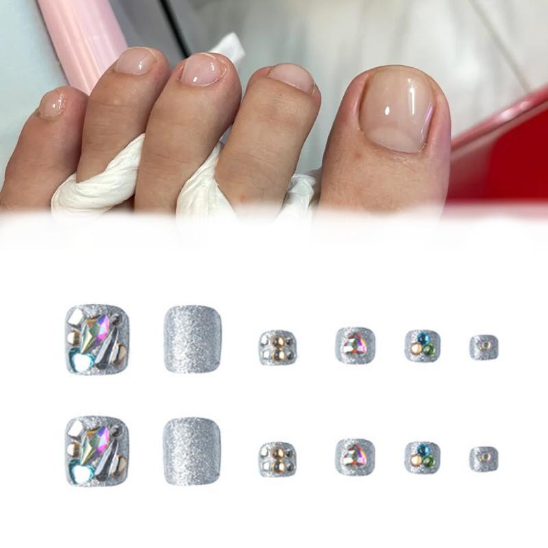Unique J-216 Toe Nail Wraps In Sparkling Big Diamond Design