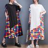 Новое летнее женское длинное платье больших размеров из хлопка в горошек, цветное пэчворк, элегантное модное макси-платье А-силуэта