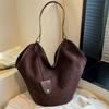 Осенняя простая большая сумка женская новая модная ретро бархатная сумка на плечо из оленьей кожи большая вместимость сумка-тоут женская