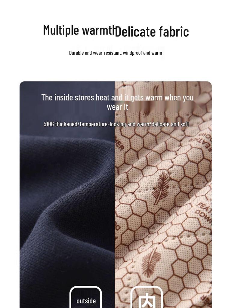 2024 Зимние утепленные хлопковые брюки на флисовой подкладке для мальчиков среднего и старшего возраста - Спортивный стиль