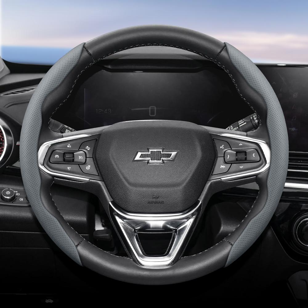 AABHN1 Suitable for Chevrolet Breathable Holes Leather Steering Wheel Cover Segmented Quick Release Design Non-Slip and Durable Cruze Spark Captiva