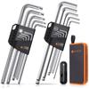 Noeteck Hex Wrench Includes Torx Key Wrenches Star Wrenches Long S2 Alloy Storage for Furniture Bicycle and More 18-Piece Set, (1.5-10mm), (T10-T50),