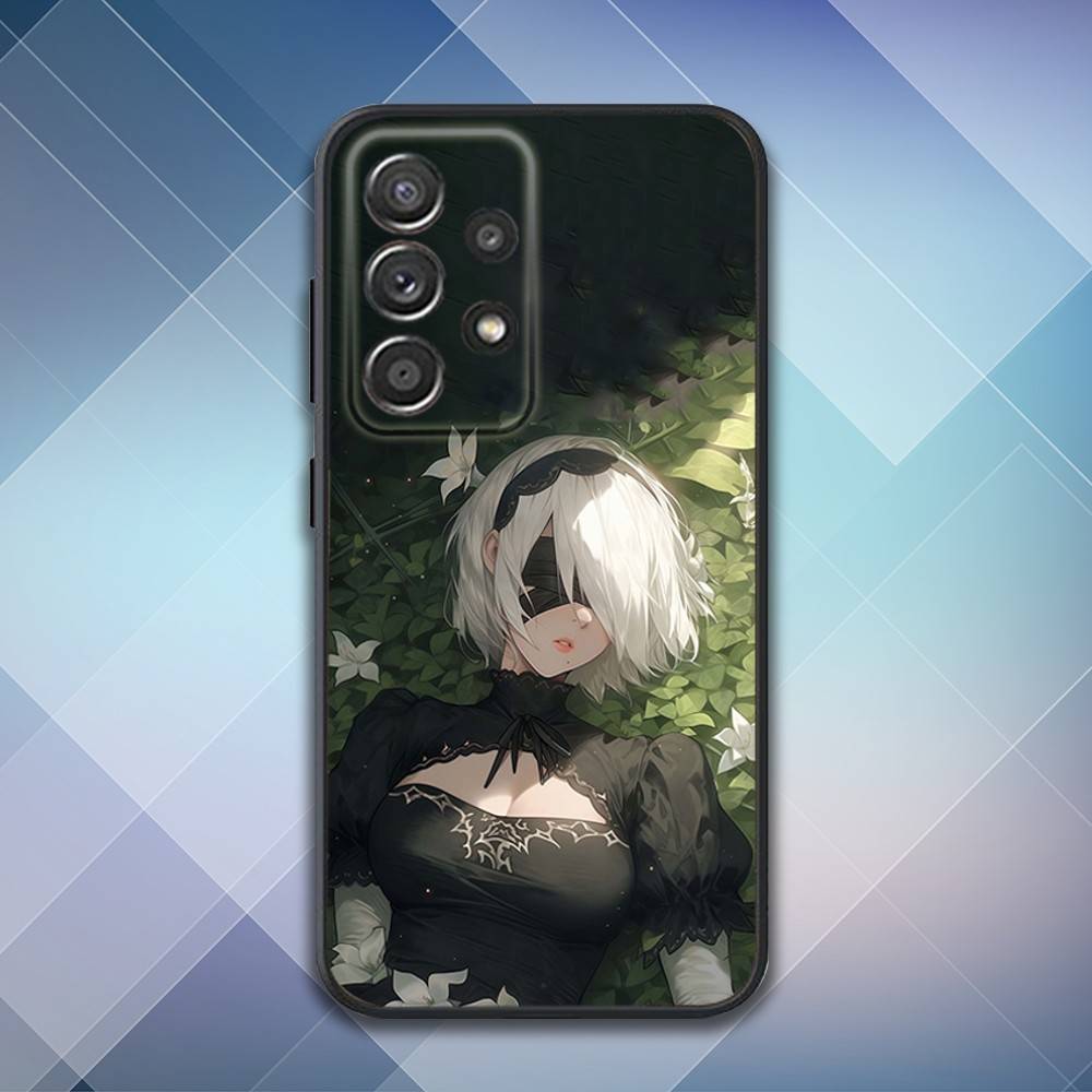 Чехол для телефона N-Nier 2B A-Automata для Samsung S25,S24,S21,S22,S23,S30,Ultra,S20,Plus,Fe,Lite,Note,10,9,5G Черный