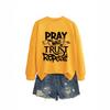Womens Loose Fit Hooded Sweatshirt Letter Print Casual Top