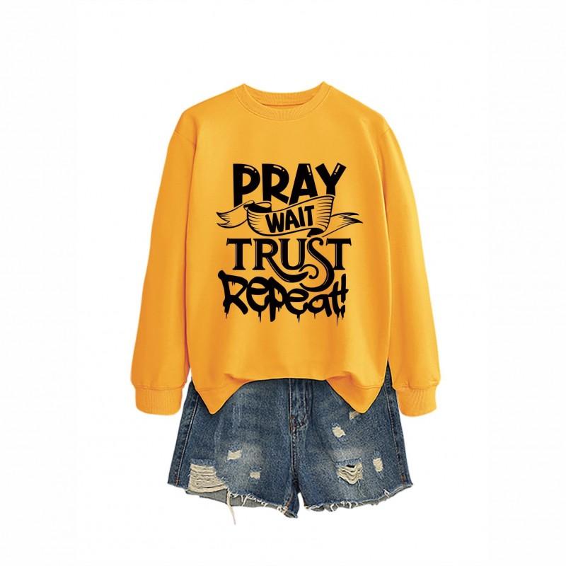 Womens Loose Fit Hooded Sweatshirt Letter Print Casual Top