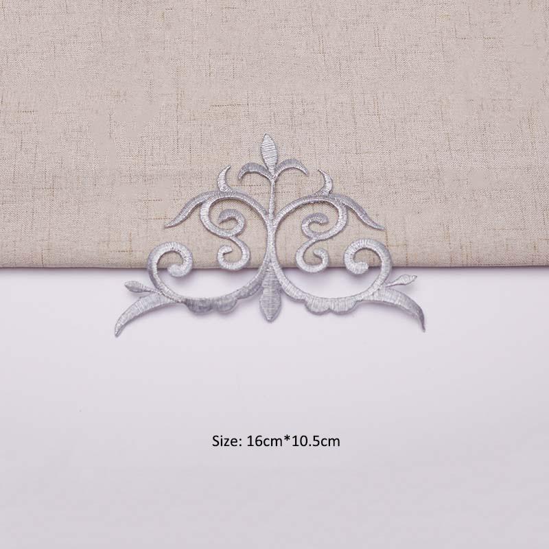 DIY Аксессуары для одежды Ретро Наклейка-патч для костюма Платье Пришивной Горячий клей Вышивка золотой и серебряной нитью Геометрическая Аппликация Патч