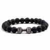 Fashion Beaded Bracelet Dumbbell Bracelet Gym Punk Adjustable Matte Stone Men Bracelets Fitness Unisex  Unique