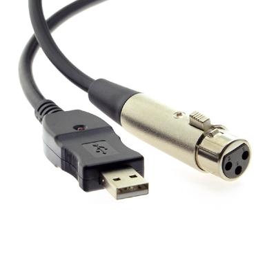 10 футов XLR гнездо к USB аудиокабель Микрофон к USB интерфейсу Конвертер Адаптер