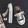 Fashion 2025 Summer Women's Sneakers New Canvas Lace-Up Women's Sports Shoes Breathable Platform Sneakers Shoes White Casual Women Shoes
