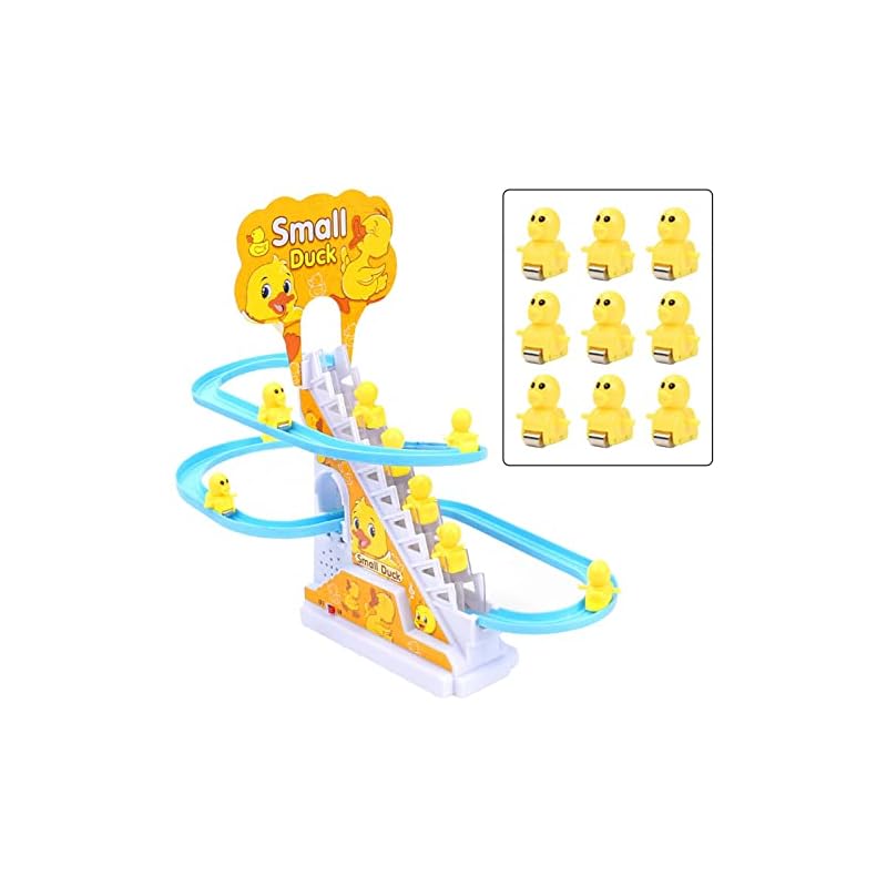 LOL-FUN Duck Slider, Electric Duck Stairs Toy, Play House Toy for Kids, Climbing Stairs, Powered, Sound & Light, Fun Educational Toy, Parent-Child