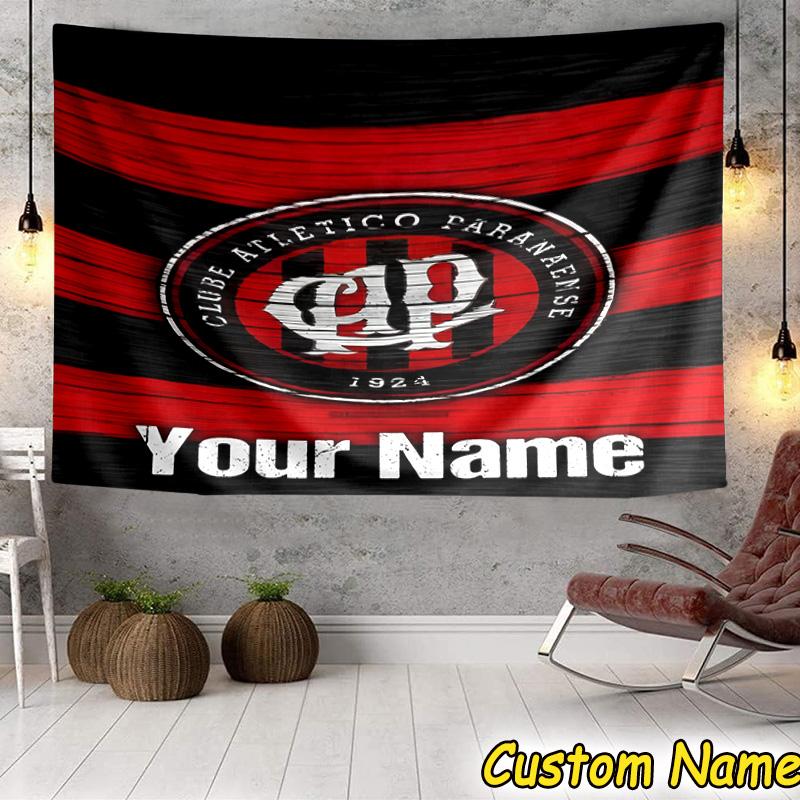 Custom Name Athletico Paranaens Tapestry Room Decoration Wall Hanging for Living Room Bedroom, dormitory, Birthday and Christmas gifts