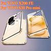 Metal Frame 360 Full Protection Case For Vivo X200 FE Magnetic Adsorption Double-Sided Tempered Glass Cover For VIVO S30 Pro Mini