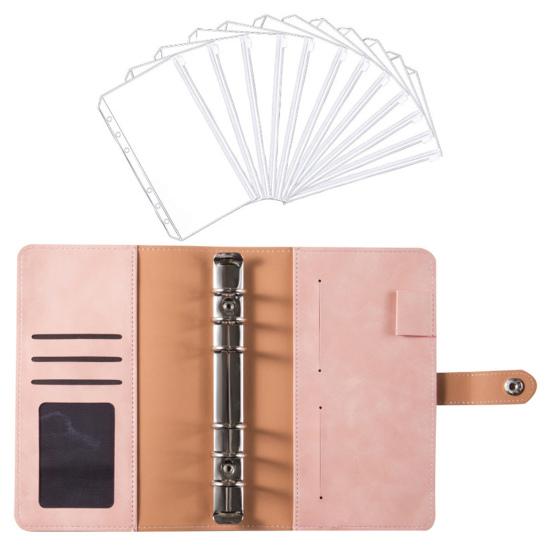 Бюджетный планировщик с пряжкой для дизайна, для хранения из искусственной кожи, 6 колец, бюджетный планировщик, папка для блокнота, офисные принадлежности