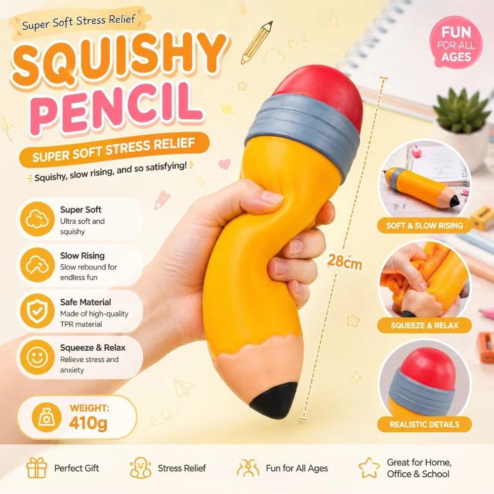 Slow Rebound Pencil Squishy Toys Super Soft Slow Rising Toy Giant Pencil Squishy For Stress Relief