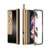 Metal Stainless Steel For Samsung Galaxy Z Fold3 Fold 4 3 Case Glass Film Screen Protector Stand Hinge Pen Slot Cover