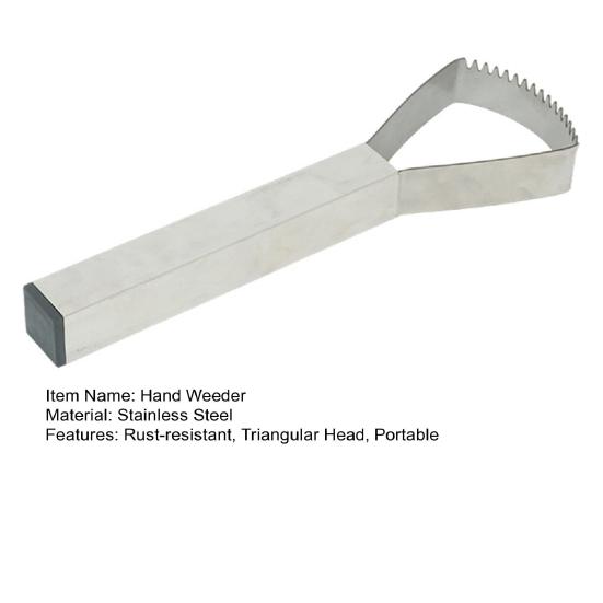 Hand Weeder Tool Stainless Steel Triangular Head Weeding Tool Manual Weed Remover Portable Garden Tool for Easy Weeding Soil Loosening