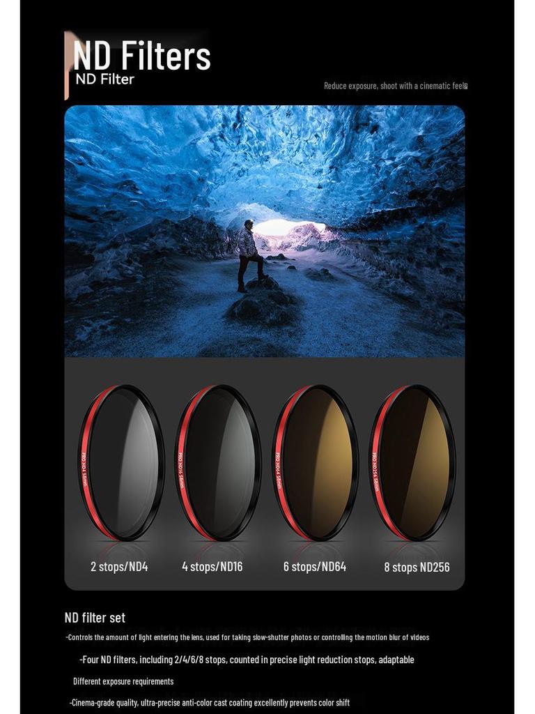 58mm iPhone Photography Filter Set: HD CPL, Starburst, Black Soft, Gold, Blue, ND