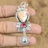 Natural Scolecite Gemstone Pendant Peach 925 Sterling Silver Indian Jewelry