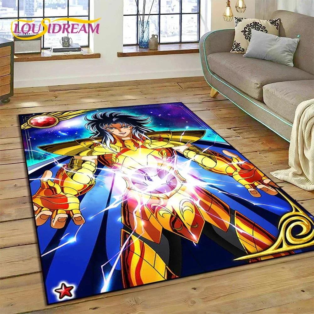 Мультяшный ковер-коврик Saint Seiya 3D Ретро Аниме для Спальни Гостиной Домашнего Дивана, Детская Игра Большой Декор Напольный Коврик