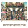 2D Backdrop Banner 1pc, Beautiful Flower Shop Decor Is Eye Catching Polyester Fabric Wall Covering, yzb