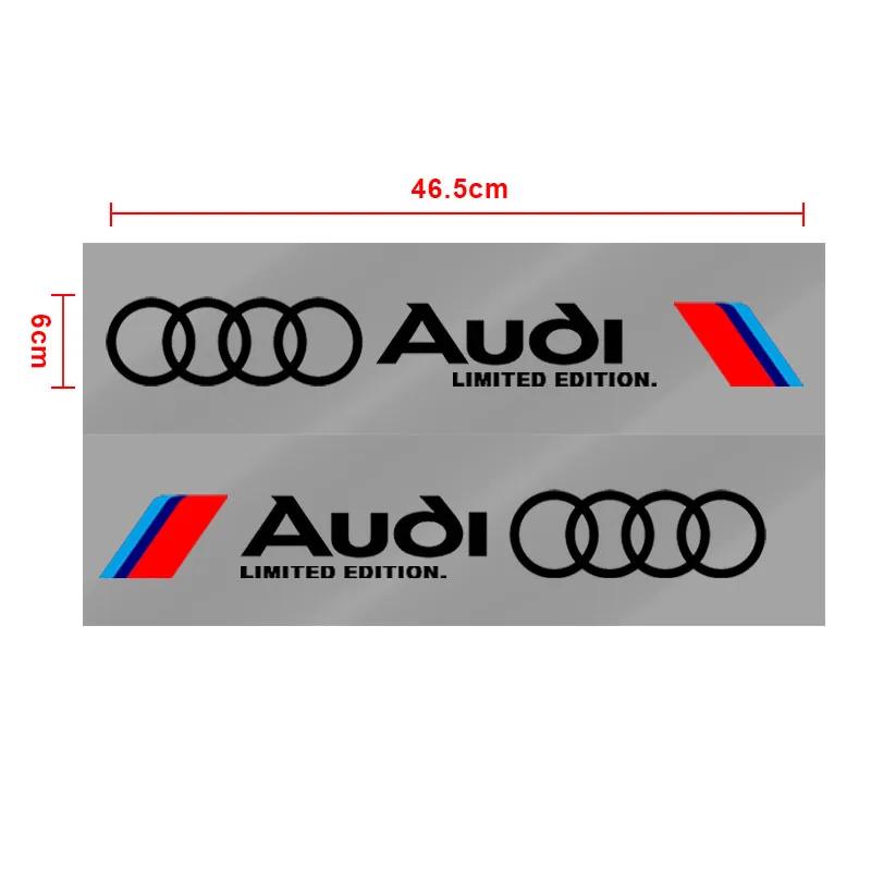 2pcs Reflective Car Door Side Sticker Body Graphics Vinyl Decal For Audi S5 S6 S7 S4 S8 TT TTS A4 B8 A3 B6 A6 B7 Q5 Q7 A5 SLINE