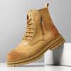 Модная кожаная модная шнуровка мотоциклетные ботинки роскошный бренд классические дезерты 2024 новое поступление уличные высокие мужские дорожные ботинки