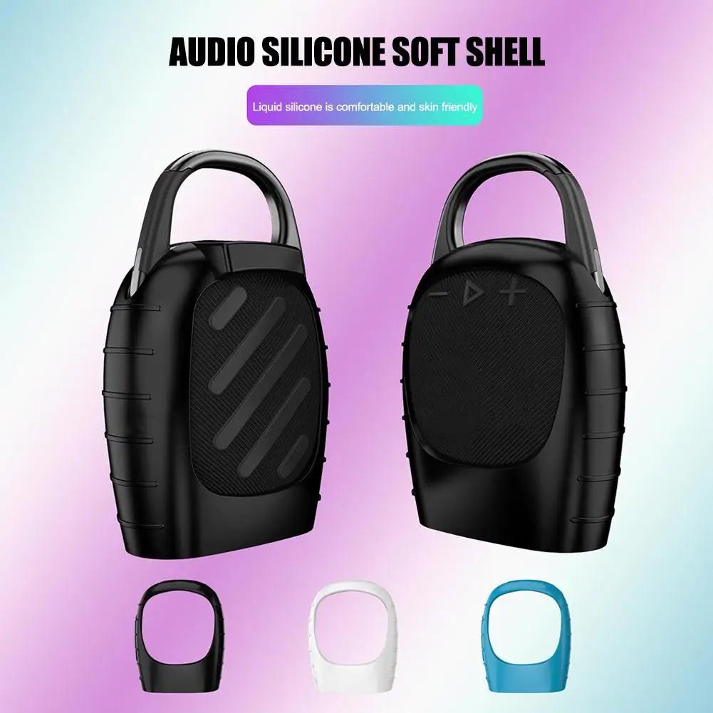 Silicone Cover Case Stand Up Holder Shockproof Protective Silicone Cover Dustproof Anti-Drop for JBL Clip 5 Portable BT Speaker