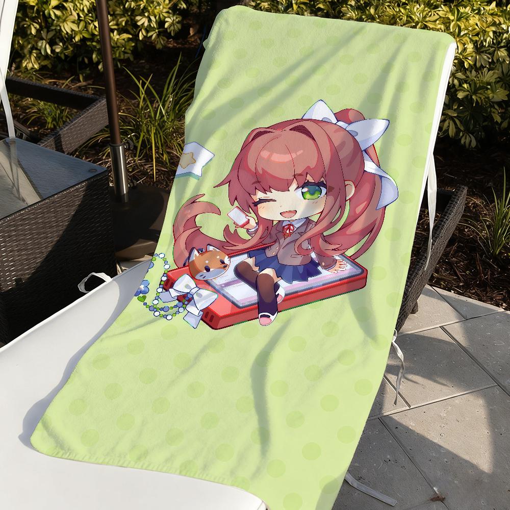 Игровое Аниме мультфильм D-DDLC Полотенце Быстросохнущие Пляжные полотенца Подходят Для Бассейнов Кемпинга Йоги И Тренажерного зала