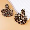 Punk Exaggerated  Big Fans Earring for Women Vintage Leopard Print Geometric Designer Earring Gifts