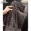 Women's High-Waist Fleece-Lined Straight-Leg Leopard Print Casual Pants
